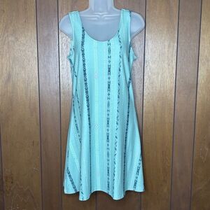 Mudd Dress Small Turquoise Tribal Print Boho Skater Indie Y2K Coastal Cowgirl‎